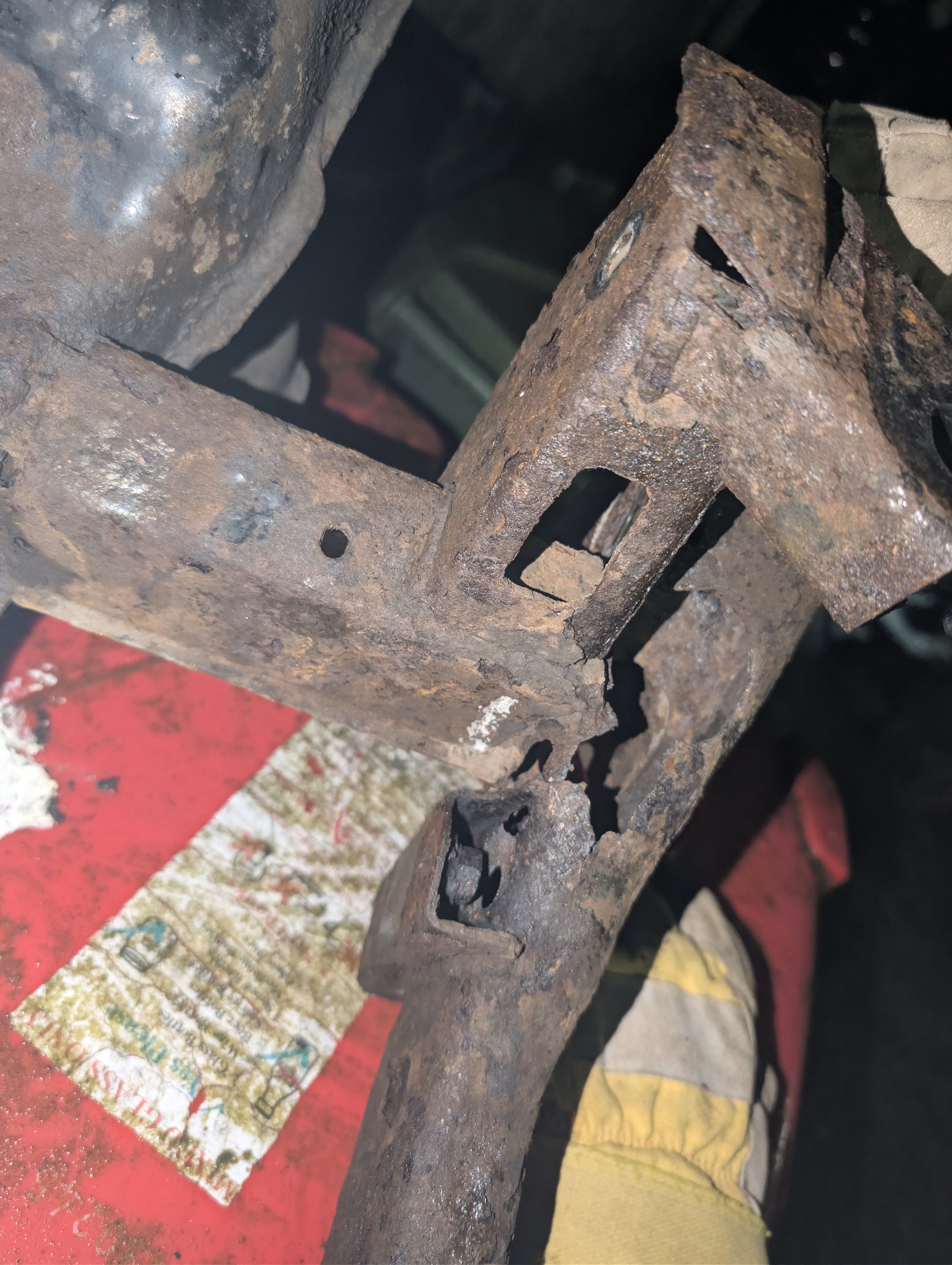 You can see where the join in the subframe was detaching from rust